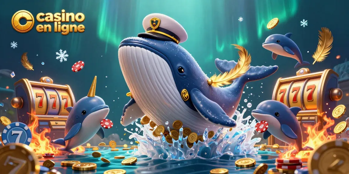 Célébrez le monde captivant des casinos en ligne avec des baleines et des dauphins illuminés.