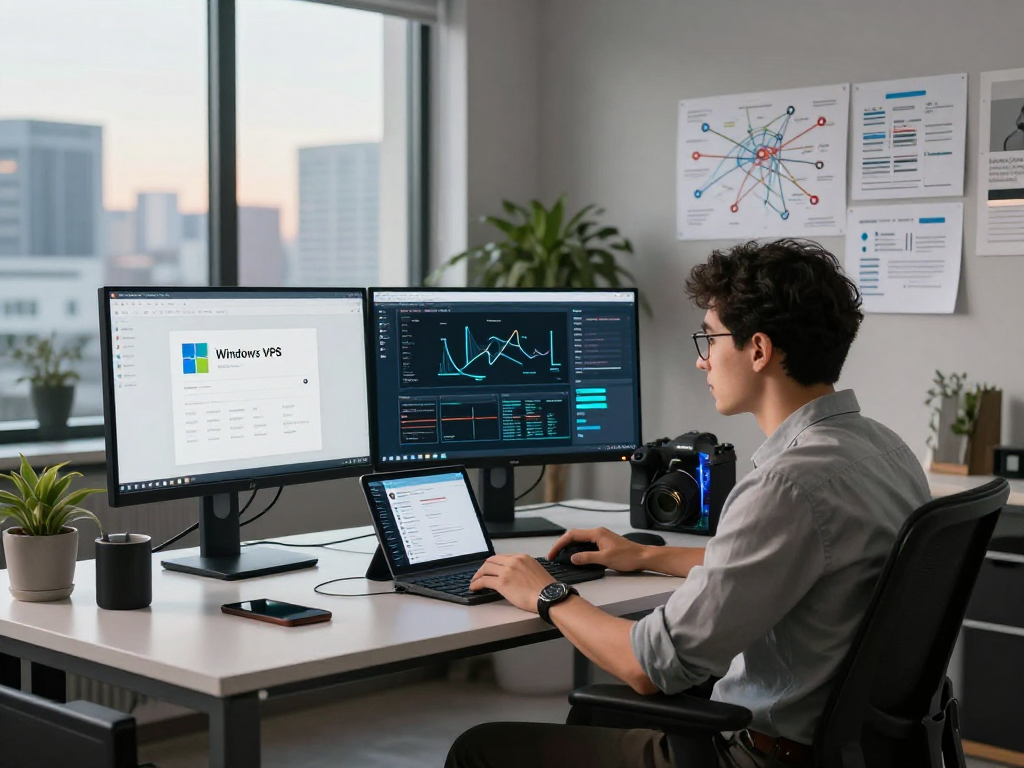 Optimized management dashboard for Servidores VPS Windows en México in a modern workspace.