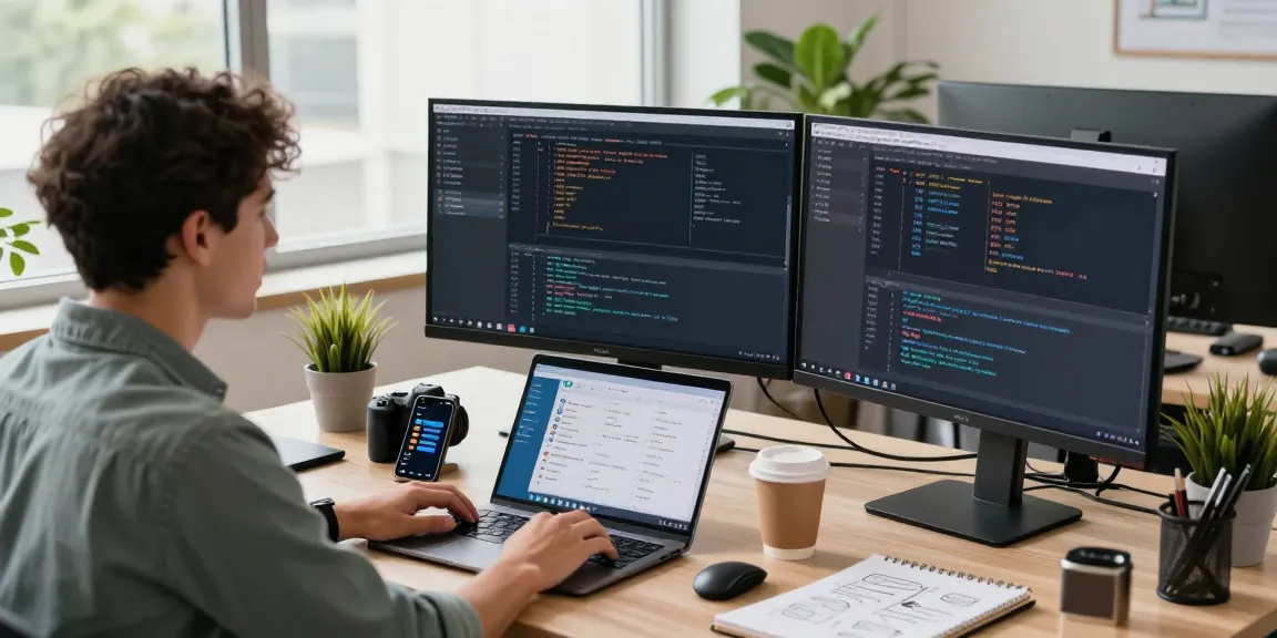 Experience the future of communication with Telegram Download, featuring a modern tech workspace where developers engage with powerful apps.