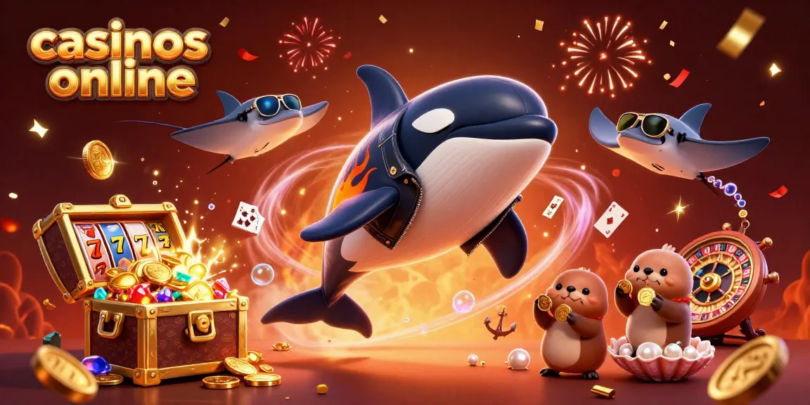Juega en casinos online y gana oro con personajes divertidos en un fondo vibrante.