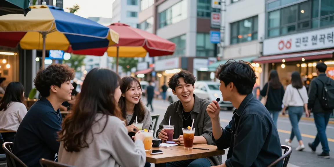 단밤오피에서 제공하는 강남구 카페에서 친구들과 즐거운 시간을 보내는 모습.