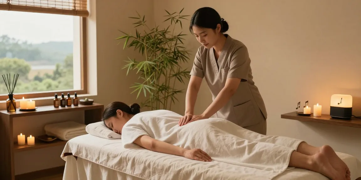 둔산동마사지 전문 마사지샵에서의 편안한 마사지 장면