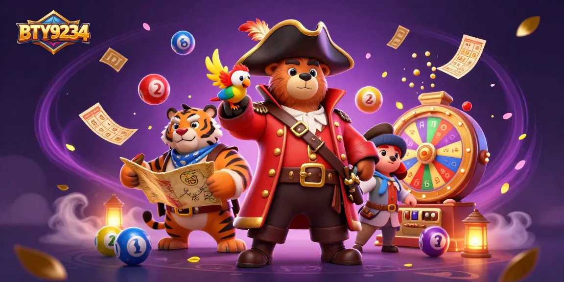 Engage with BTY9234's vibrant lottery adventure featuring a pirate bear and dynamic elements.