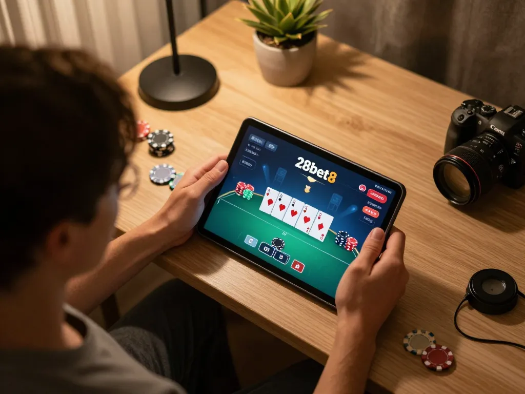 Experience the exciting world of 28bet8 as players enjoy engaging poker games on their devices.