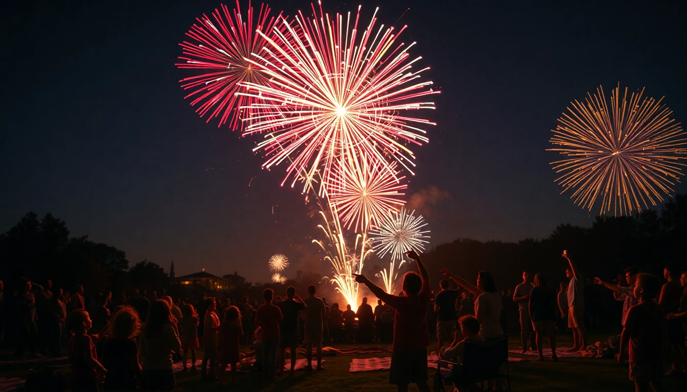 Experience breathtaking fireworks for sale illuminating the night sky with vibrant colors.