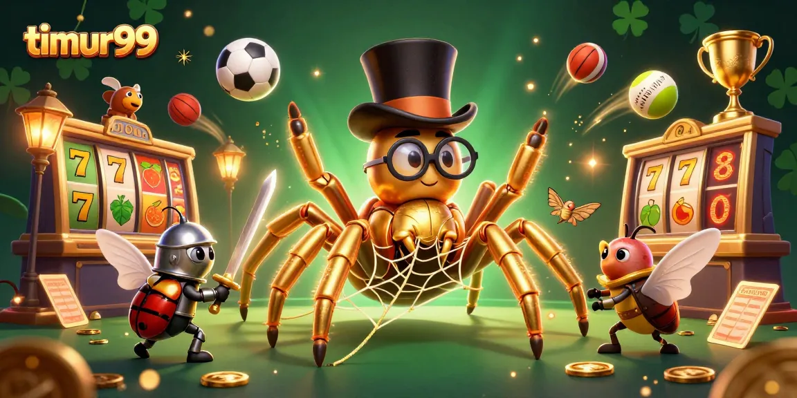 Engage with timur99 as characters explore a vibrant casino world filled with golden symbols and thrilling action.