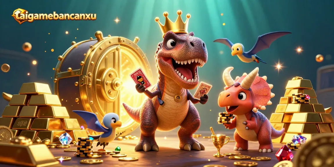 Join the excitement of taigamebancaanxu as characters shuffle and stack casino treasures.