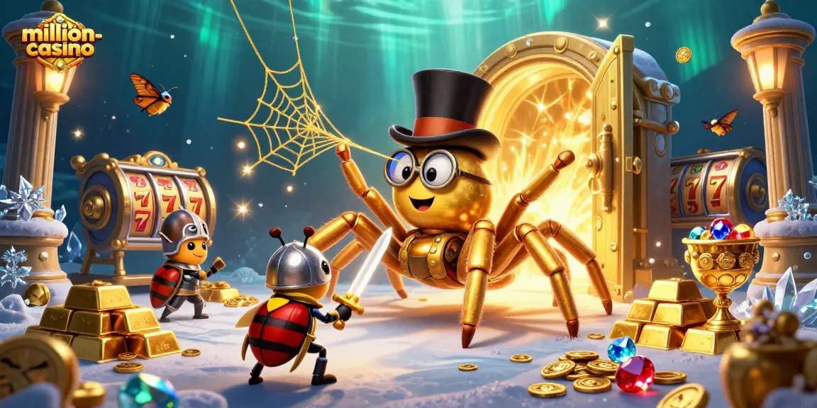 Experience thrilling gameplay at million-casino with captivating slots and a rich treasure scene.