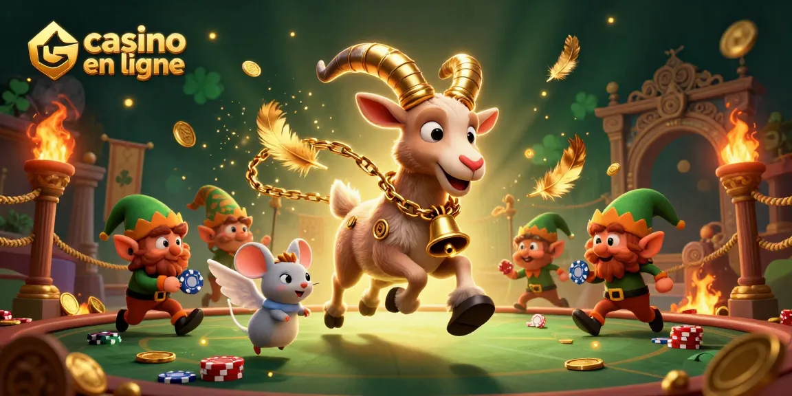 Une illustration d'un casino en ligne avec un Krampus, une souris ange et des gremlins volants, créant une ambiance festive.