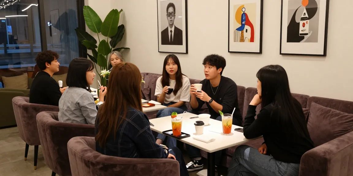 강남쩜오에서 아늑한 분위기의 사교 모임을 즐기는 모습