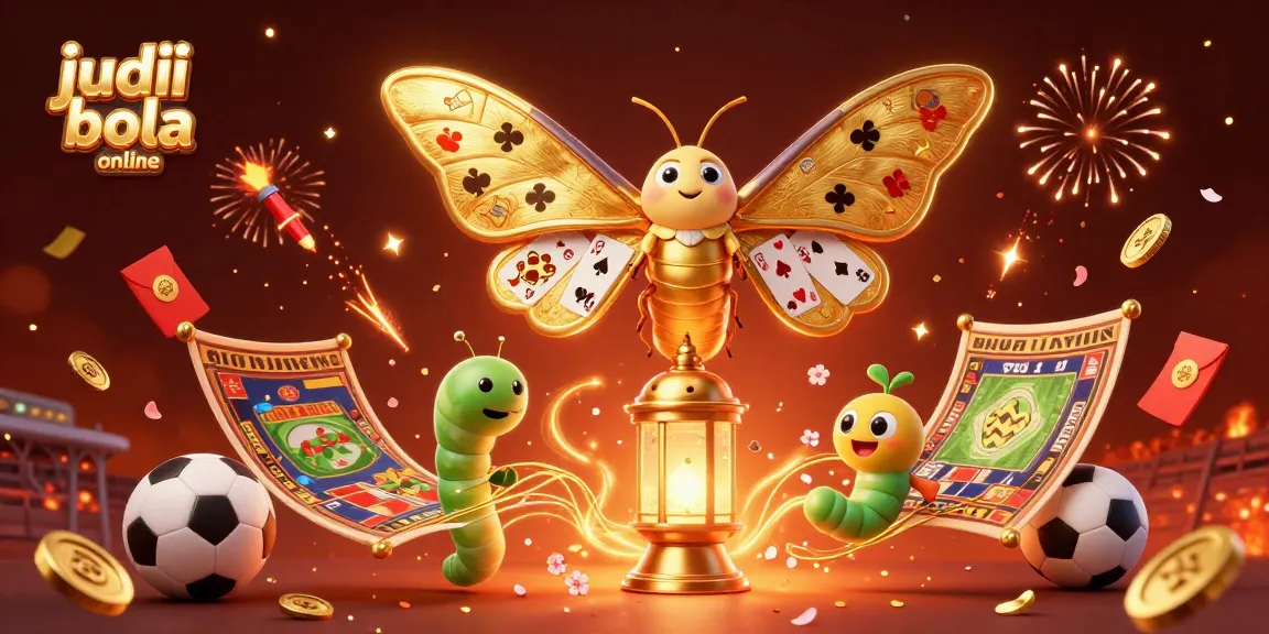 Engage in judi bola online with thrilling sports betting visuals featuring a majestic moth and festive elements.