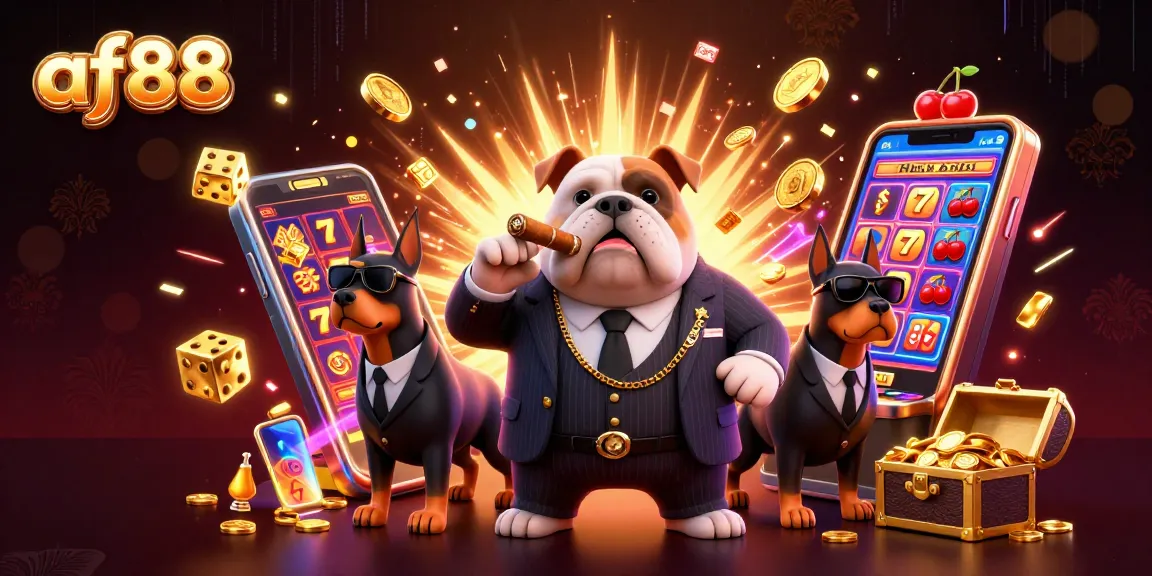 Experience thrilling wins with af88's vibrant casino scene featuring a slot machine explosion and luxury graphics.