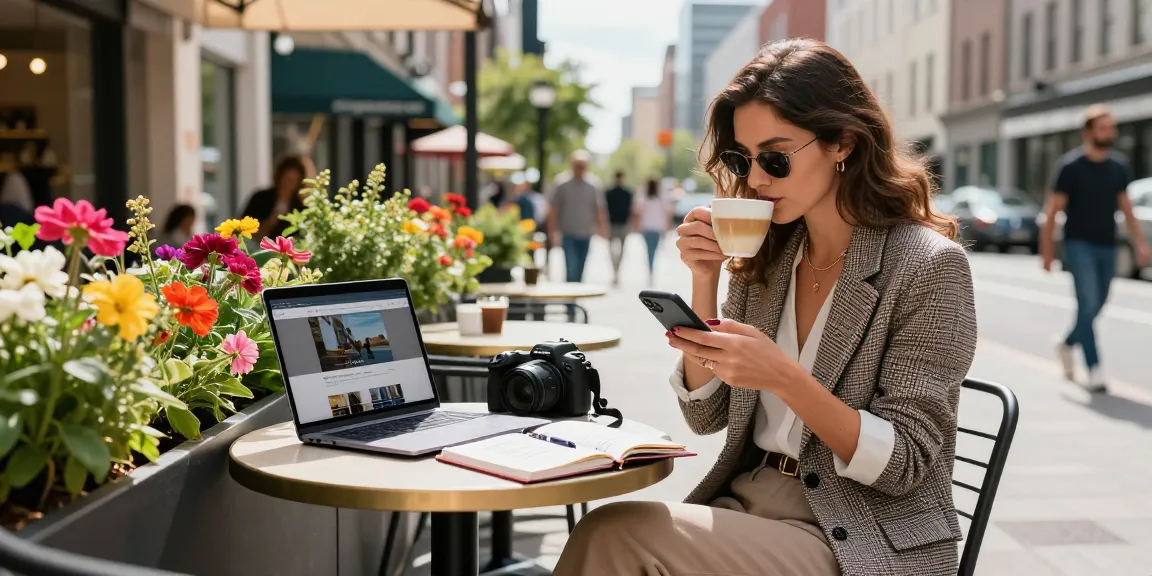 Diyarbakır escort hizmetleri için trendy bir kafe ortamı ve stil sahibi bir kadın.