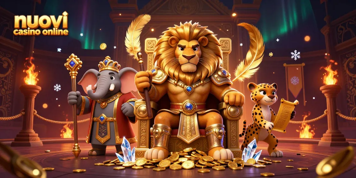 Illustrazione 3D di nuovi casinò online con personaggi animati e un'atmosfera avvincente.