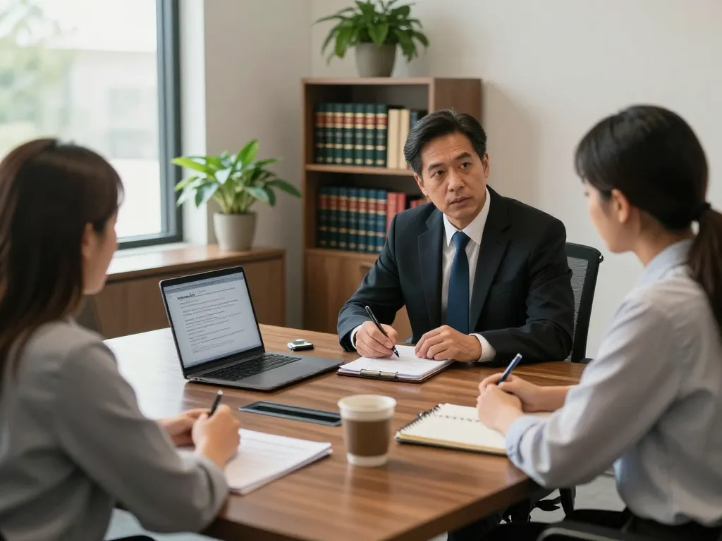 Orlando Personal Injury Lawyer consulting with a client in a modern legal office setting.