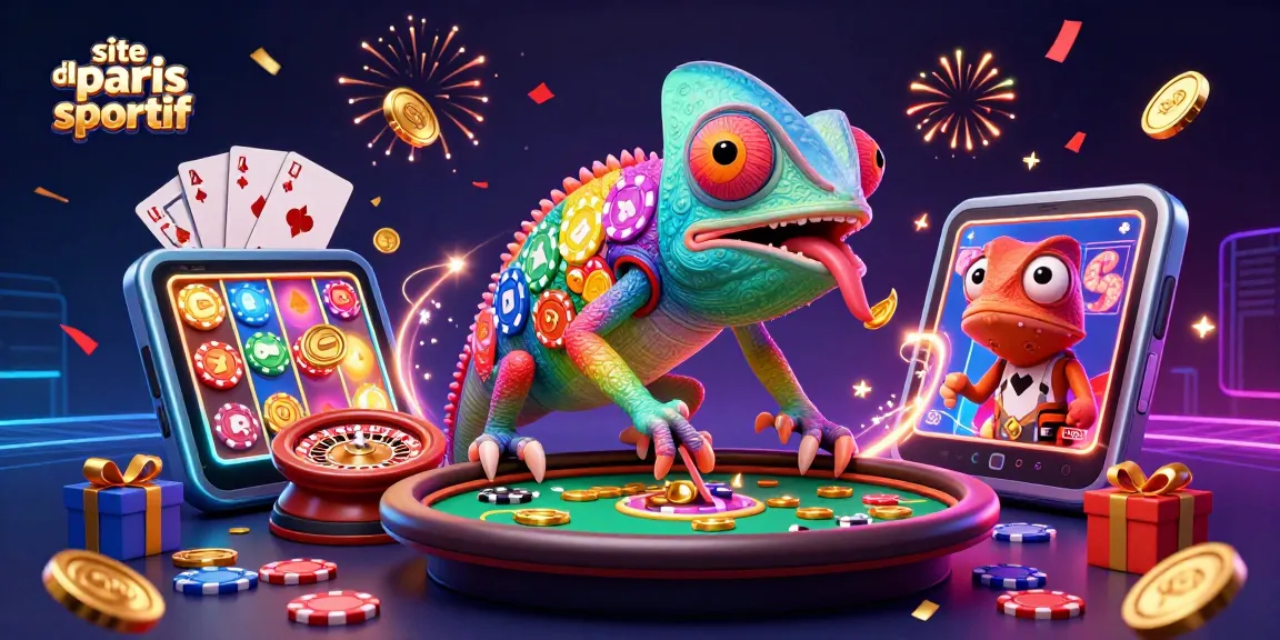 Pariez sur le site de paris sportif avec une illustration captivante de jeux et personnages colorés.