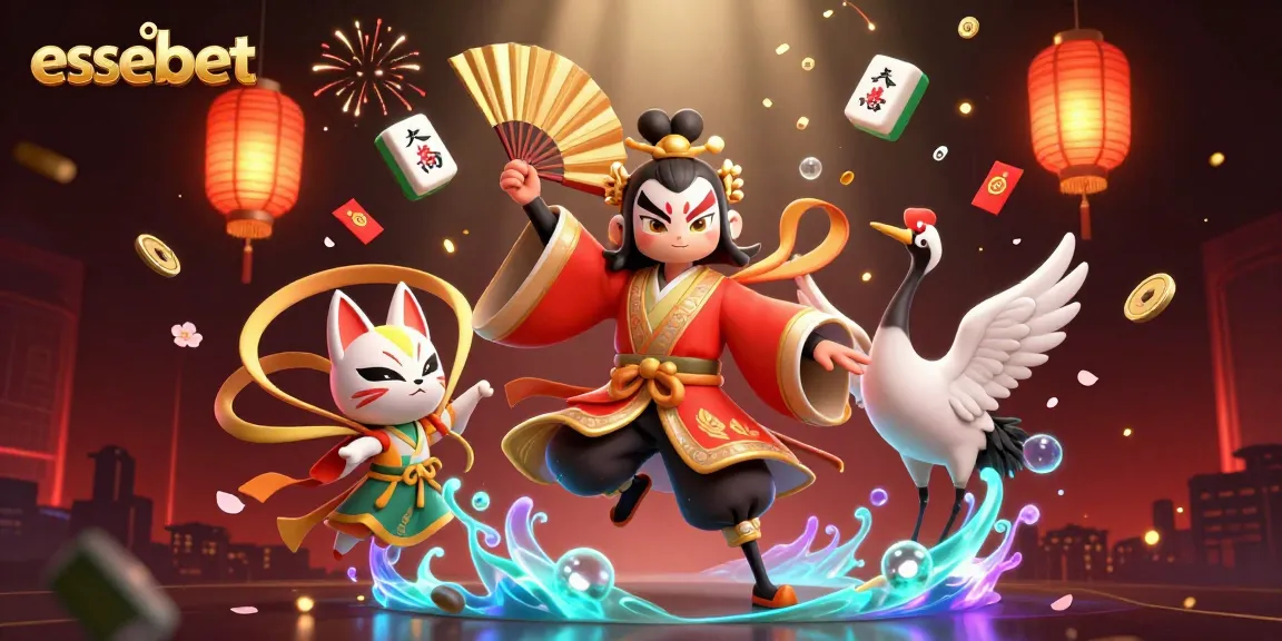 Experience the excitement of essebet with vibrant 3D characters and dynamic casino elements in action.