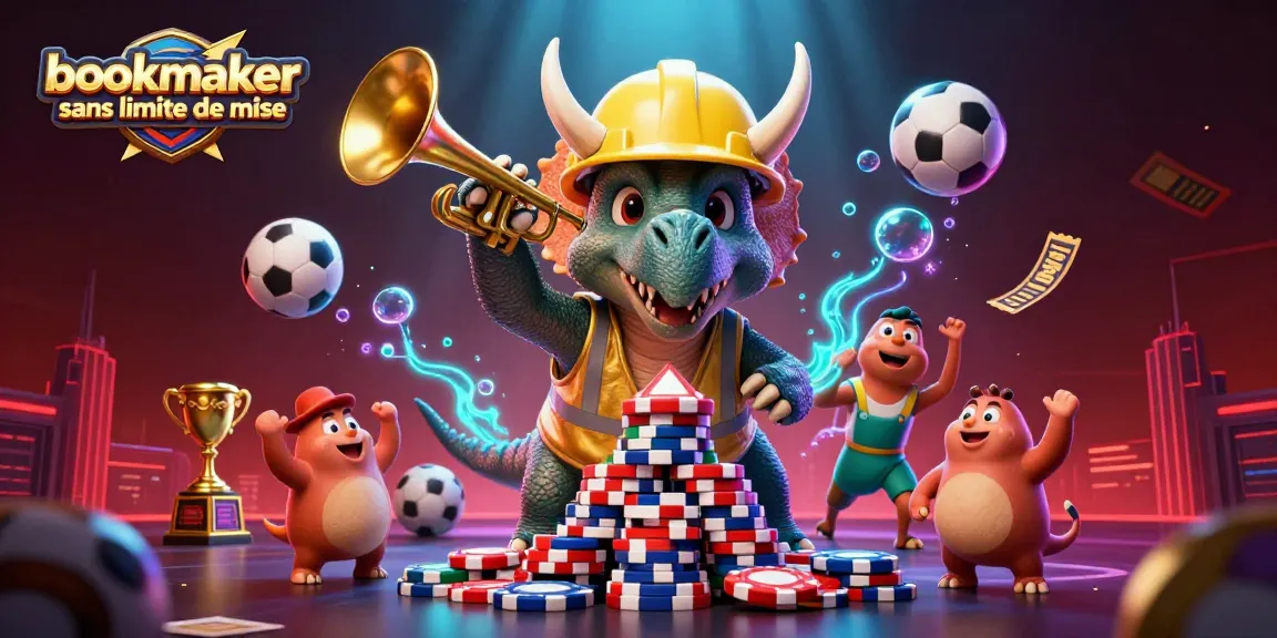 Pariez avec un bookmaker sans limite de mise, où un triceratops construit un empire de jetons de poker.