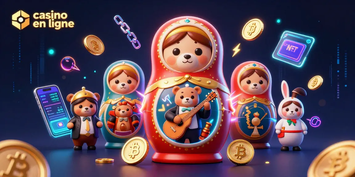 Jouez dans un casino en ligne innovant avec des ours Matryoshka révélant des croupiers tout en profitant de l'expérience crypto.