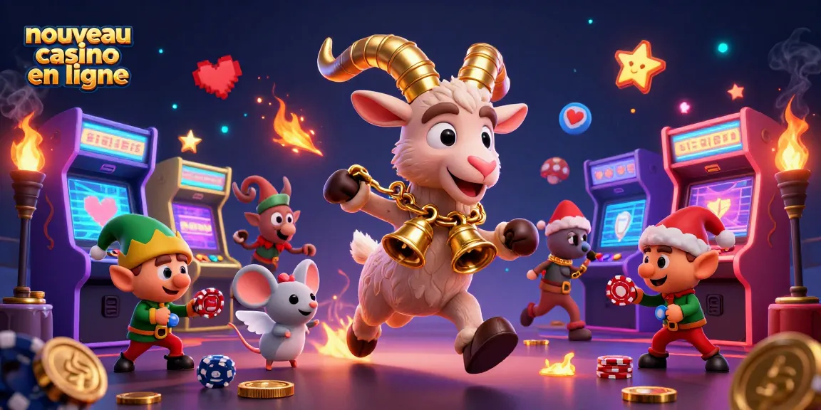 Découvrez un nouveau casino en ligne où le Krampus 3D et un petit ange mouse s'affrontent dans une scène festive et dynamique.