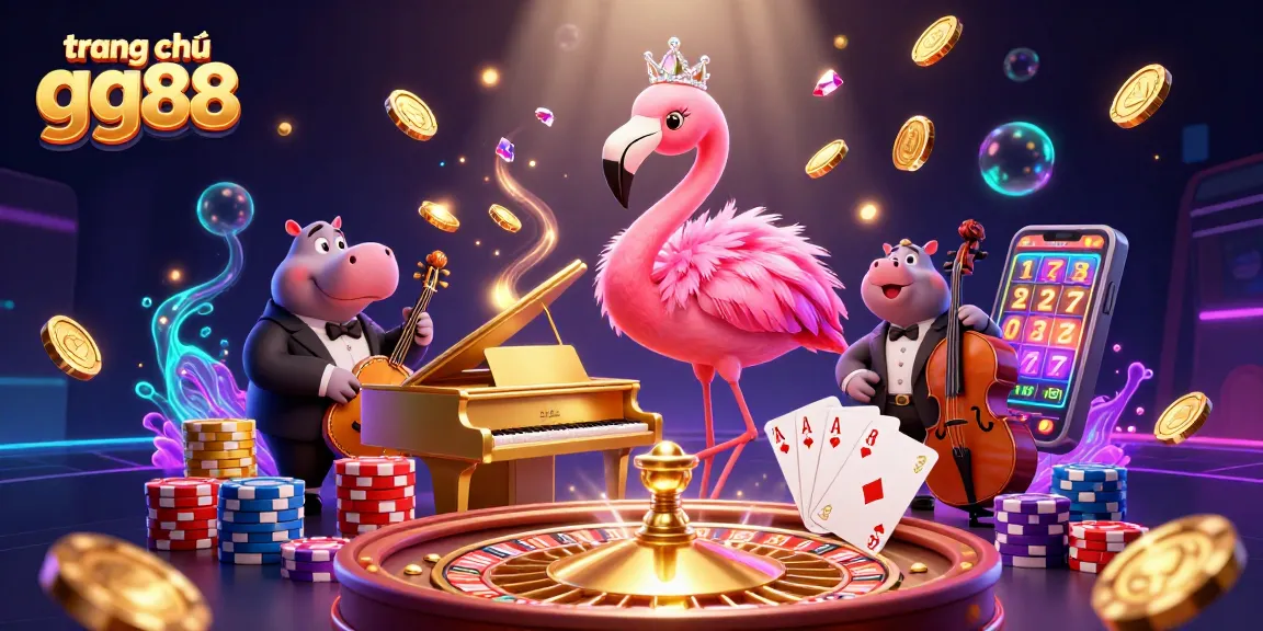Experience exciting gaming action at trang chủ gg88, with vibrant casino characters and dazzling elements.