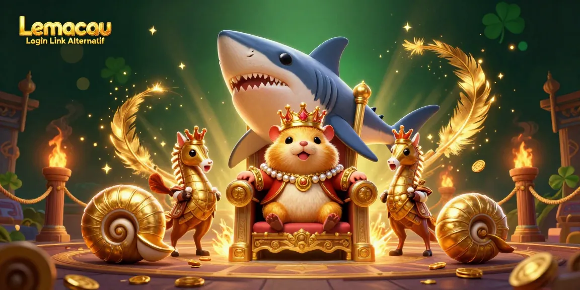 Experience big wins at Lemacau Login Link Alternatif with a dynamic casino-themed illustration.
