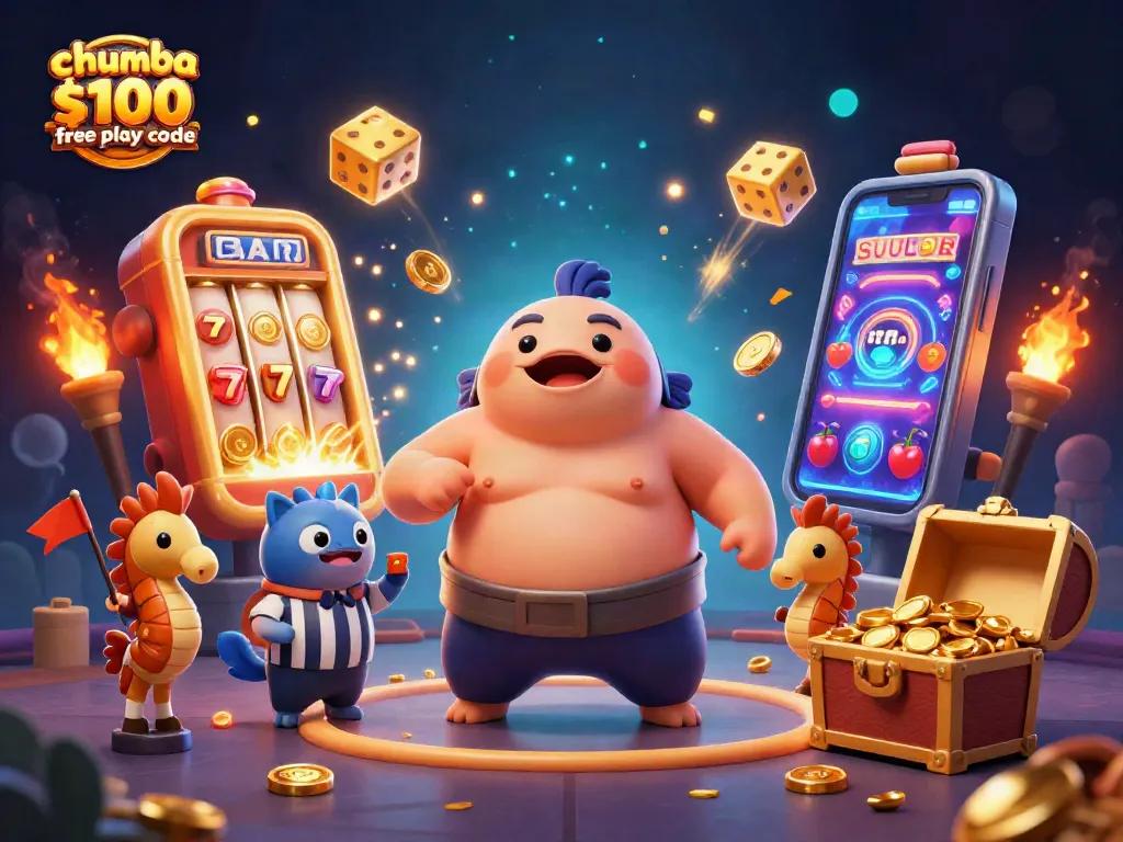 Spin to win with the Chumba Casino $100 free play code in a vibrant underwater casino environment.