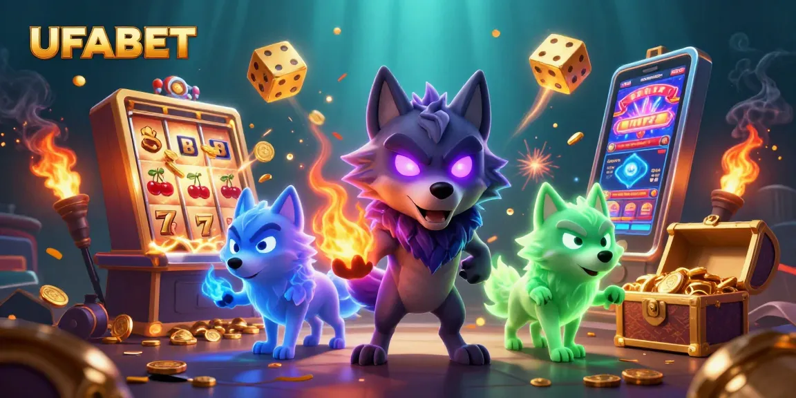 Experience thrilling gameplay with UFABET's vibrant casino elements and ghostly characters.