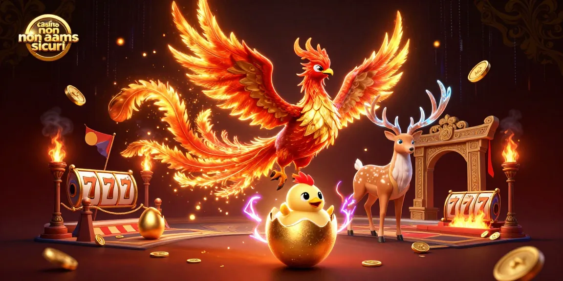 Gioca a giochi emozionanti nei casino non aams sicuri con un fenice e un pulcino che esce da un uovo d'oro.
