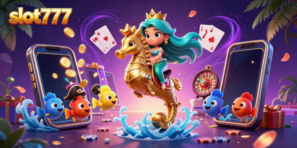 Slot777 memukau dengan putaran slot ceria dalam ilustrasi 3D digital, menggoda para penjudi.