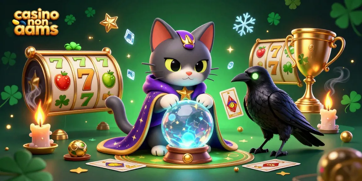 Vivi l'emozione dei giochi con "casinò non AAMS" e scopri fortune con il gatto mistico e simboli di slot.