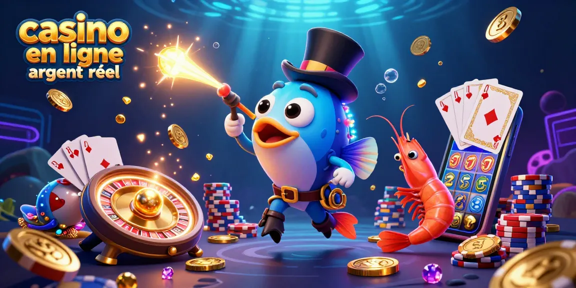 Jouer à casino en ligne argent réel avec des personnages marins et des éléments de jeux en 3D.