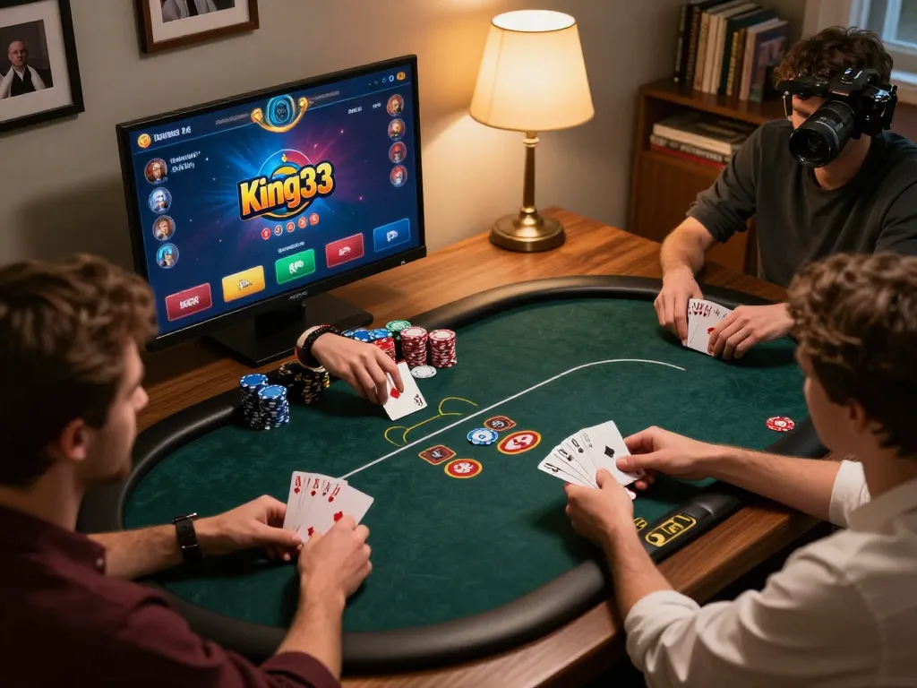 Players engaging in an online poker game on king33, showcasing strategic gameplay and user-friendly interface.