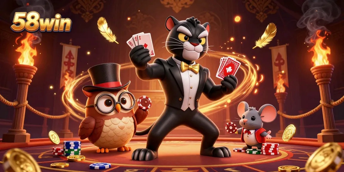 Engage in thrilling gameplay at 58win with stylish characters and vibrant casino elements.
