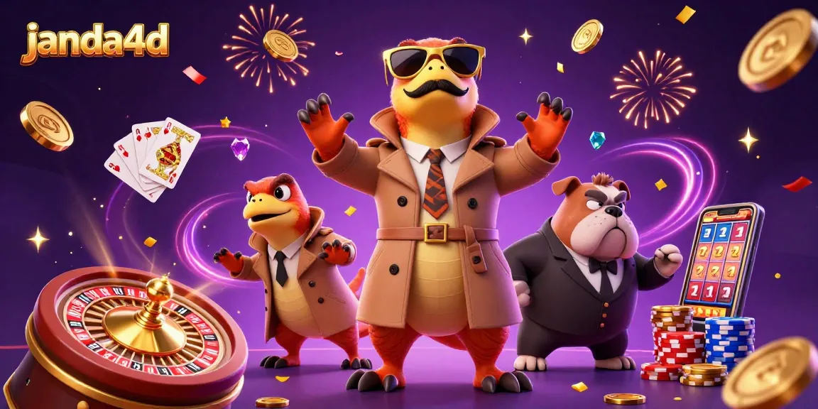janda4d menghadirkan momen menyenangkan di kasino dengan tiga raptor lucu dan bouncer bulldog.