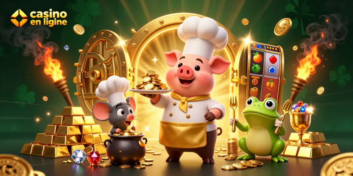 Découvrez le chef pig et ses amis, plongez dans l'univers du casino en ligne.