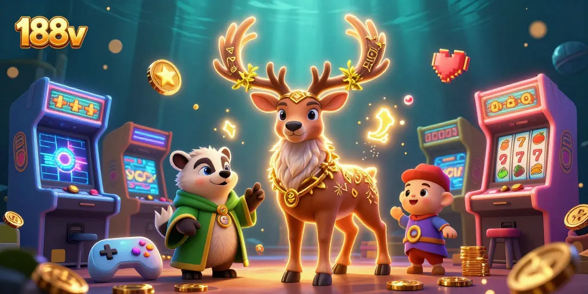 Experience 188v like never before with this captivating casino scene featuring a Celtic druid and vibrant gaming elements.