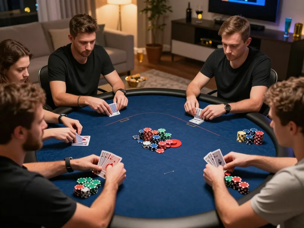Engaged players enjoying an intense fc88 online poker game with vibrant chips and cards.