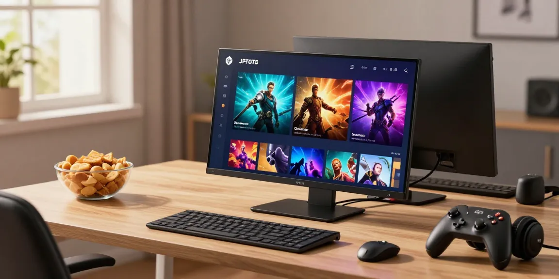 Antarmuka platform gaming JPTOTO yang modern dan ramah pengguna di layar laptop, menampilkan suasana bermain yang nyaman.