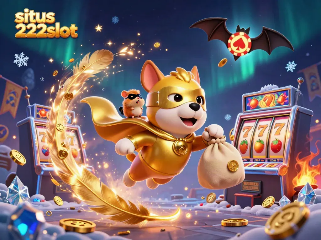 Menangkan jackpot dengan situs 222slot yang penuh warna dan karakter menarik dalam ilustrasi 3D.