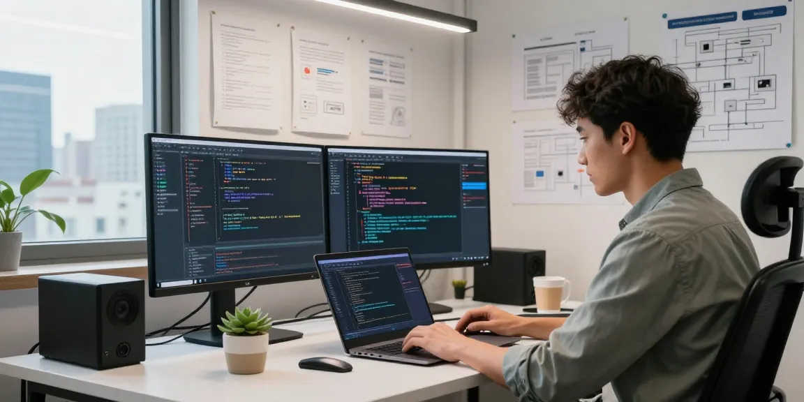 Dynamic software development scene showing openclaw skills being crafted by a professional engineer in a modern workspace.