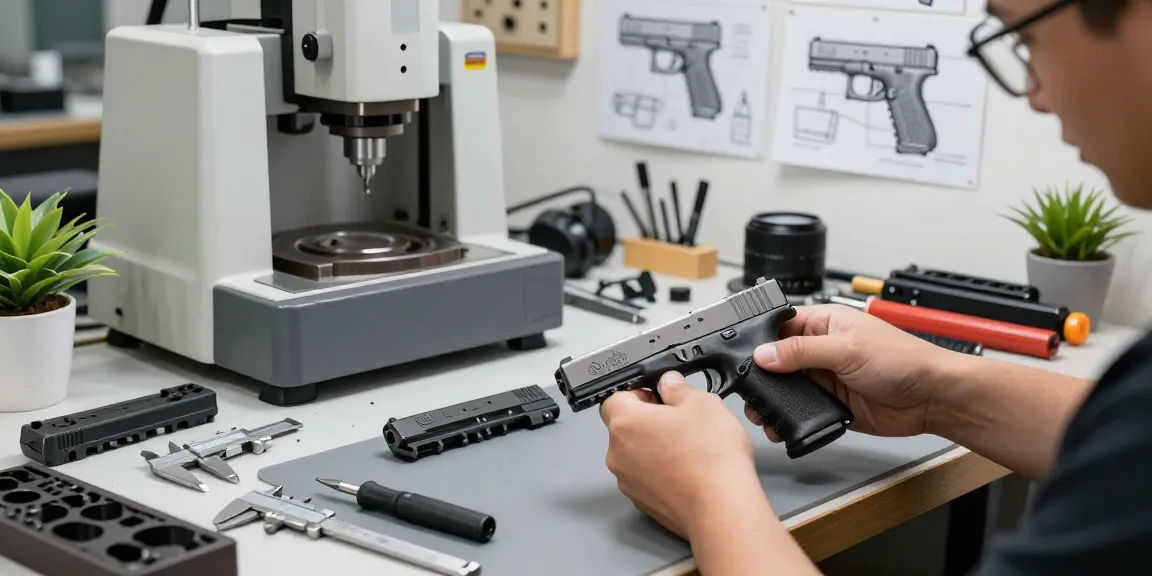Glock customization workshop featuring precision engineering at https://precisionglockslides.com