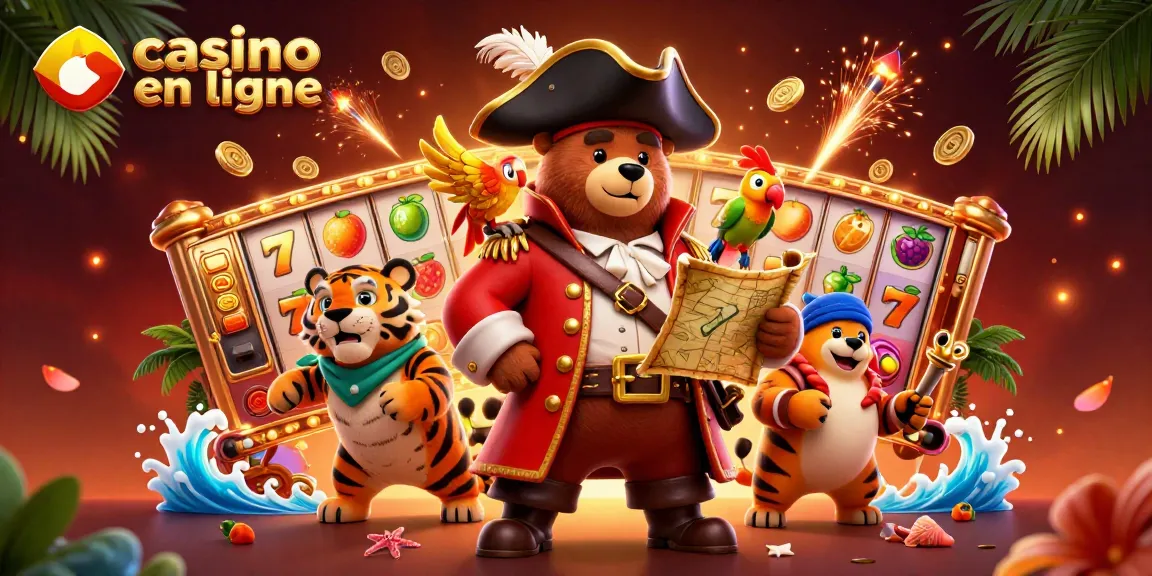 Jouez à casino en ligne avec le pirate et le tigre chassant la richesse dans une scène dynamique.