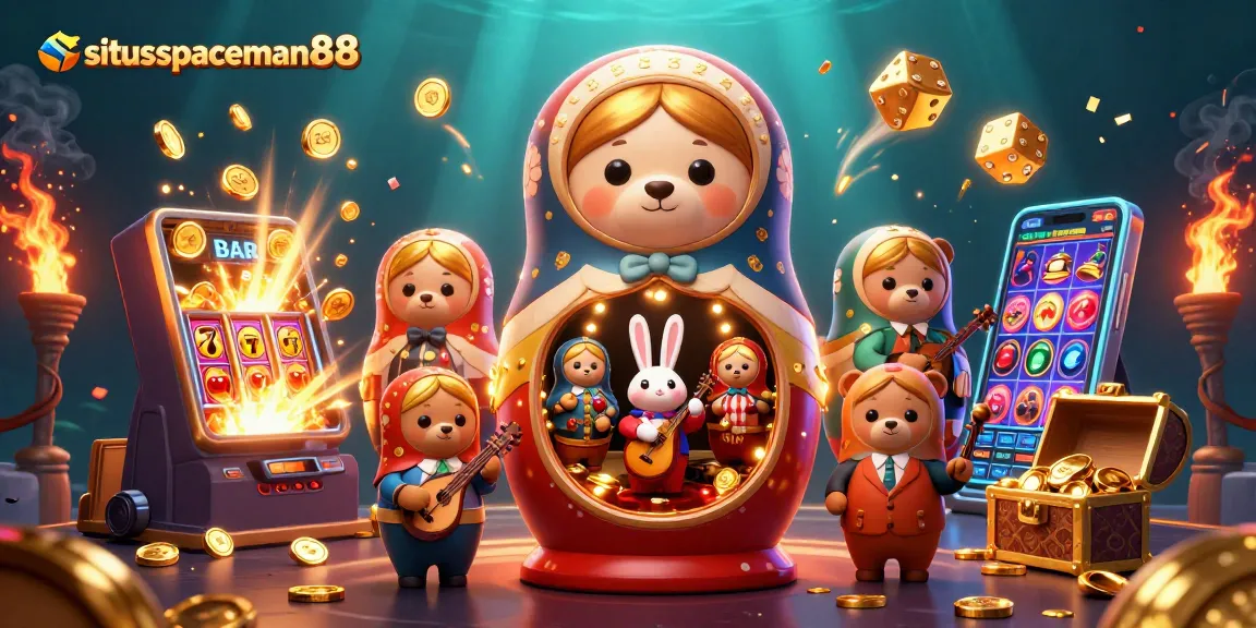 Play exciting games at situs spaceman88 featuring vibrant slot machine action and colorful characters.
