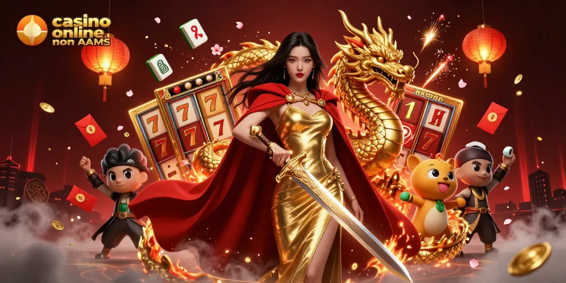 Gioca in coinvolgenti casinò online non AAMS con elementi dinamici delle slot e una potente regina guerriera.