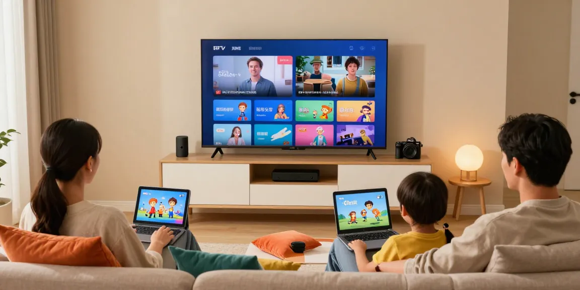 Test IPTV 24h pour un divertissement familial illimité dans un salon moderne.