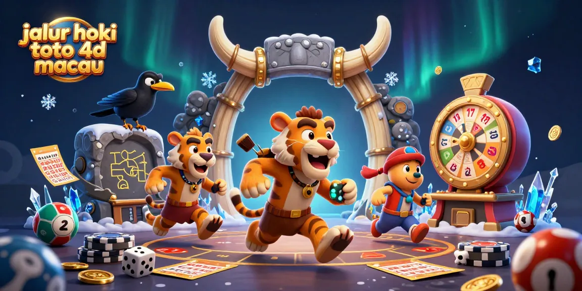 Engage in excitement with jalur hoki toto 4d macau, featuring a lively prehistoric casino scene.