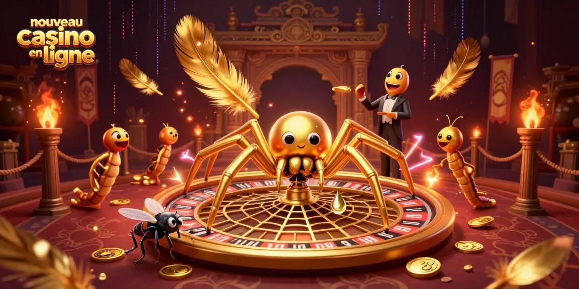 Découvrez l'expérience immersive d'un nouveau casino en ligne avec une araignée dorée et un croupier centipède.