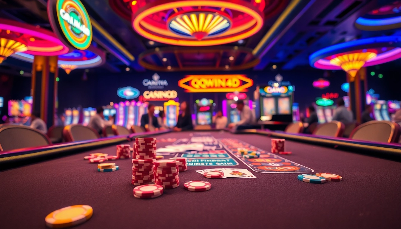 Menangkan permainan QQWIN4D dengan suasana kasino yang meriah dan meja permainan yang glamor.