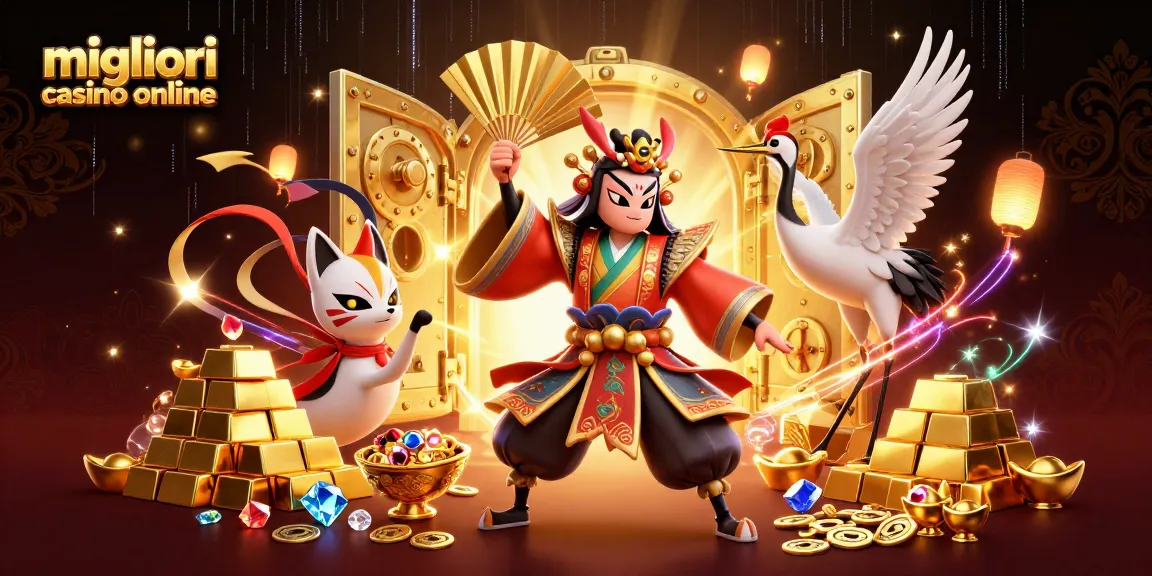 Scopri i migliori casino online con una scena vivace di guerrieri e tesori scintillanti.